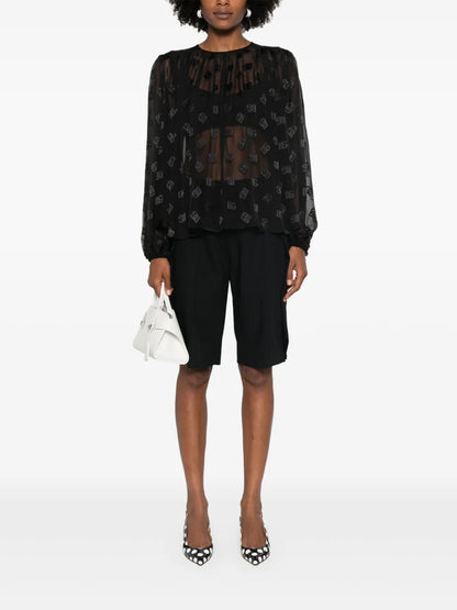 Monogram-Dévore Blouse