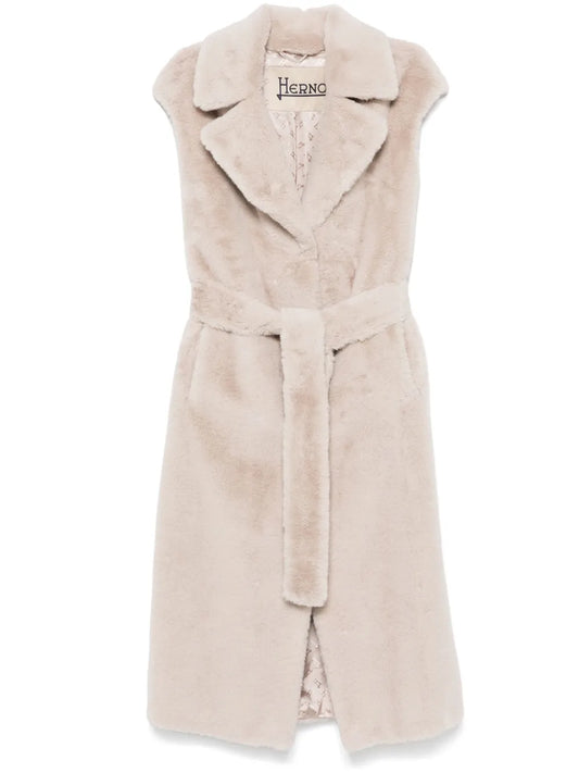 Faux-Fur Sleeveless Jacket