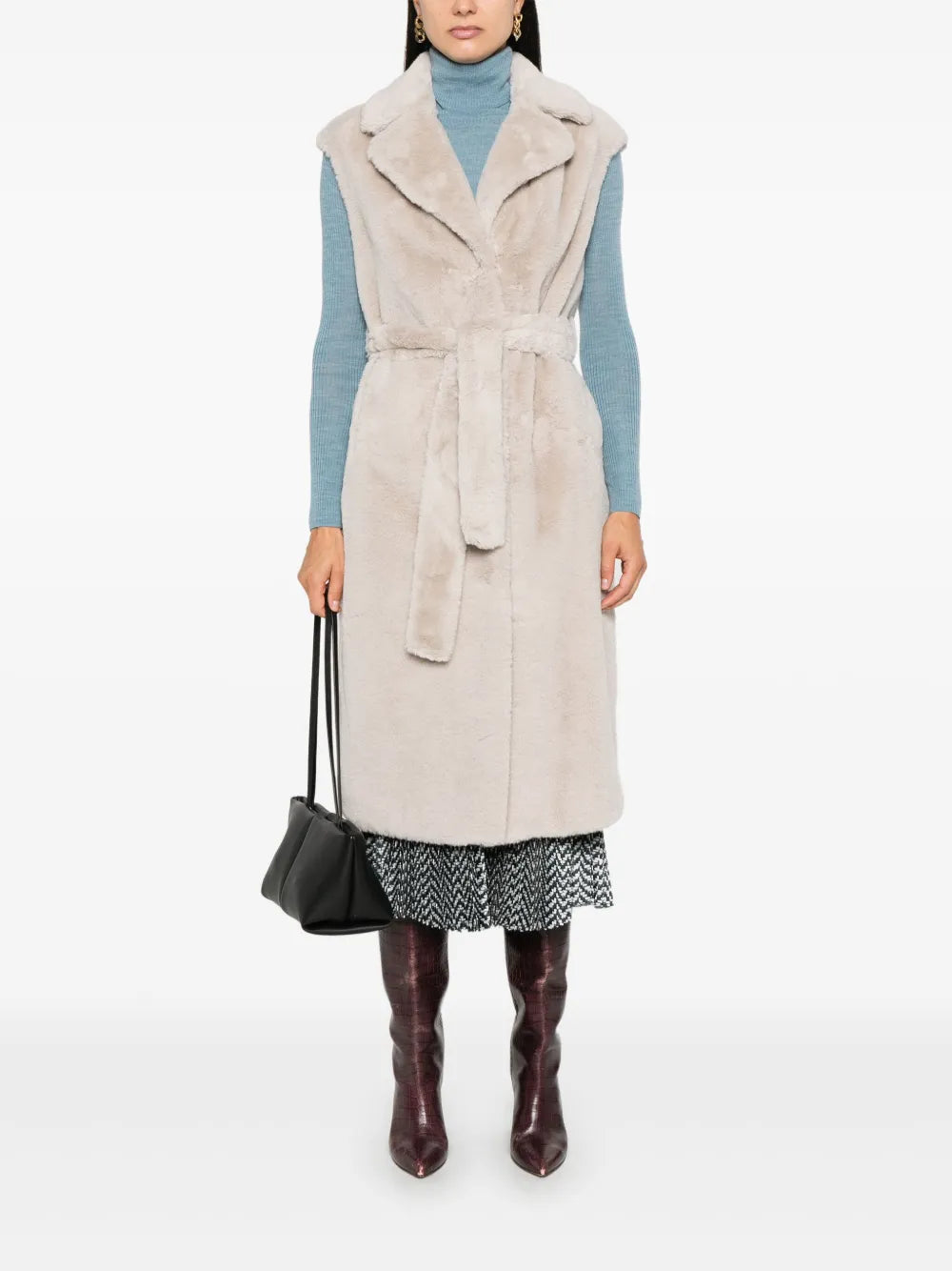 Faux-Fur Sleeveless Jacket