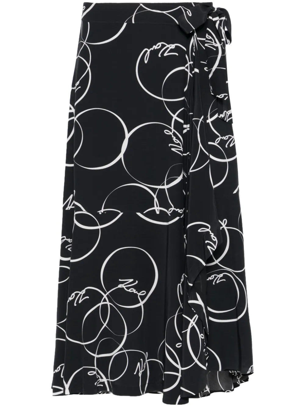 Circle Print Wrap Skirt