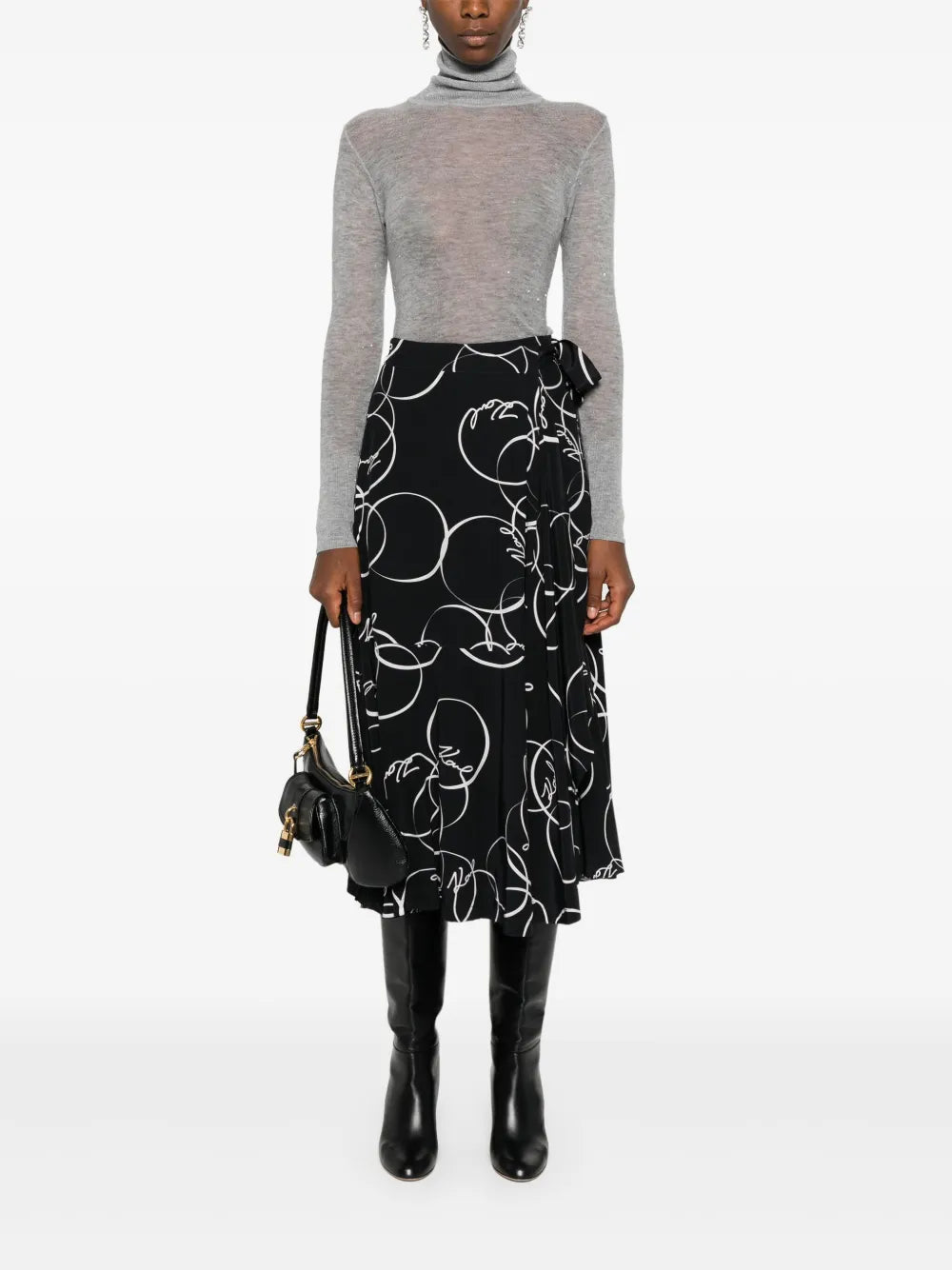 Circle Print Wrap Skirt