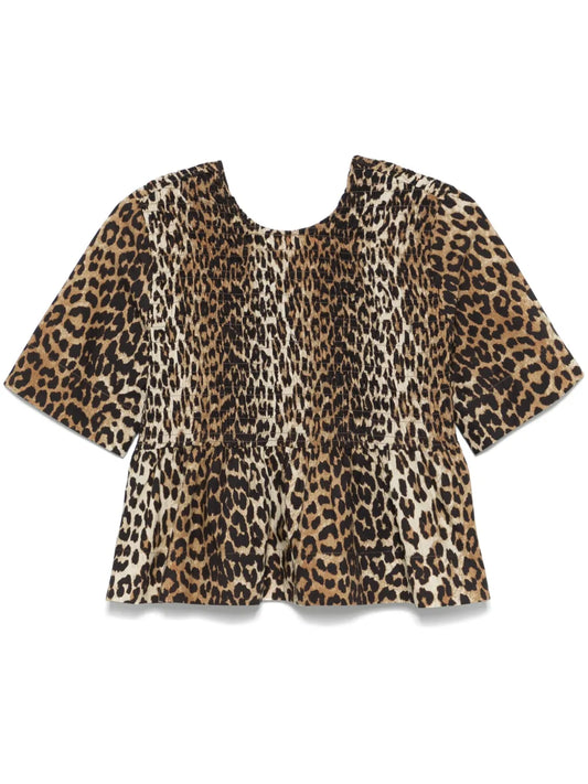 Smock Leopard Printed Blouse