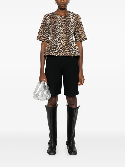 Smock Leopard Printed Blouse