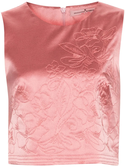Floral-Embroidered Top