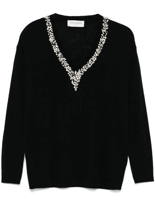 Rhinestone-Embellished Sweater