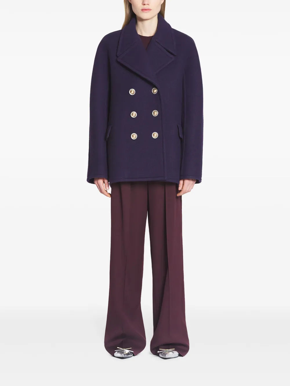 Double-Breasted Wool Peacoat