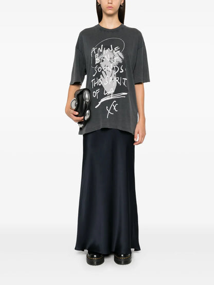 Silk Midi Skirt