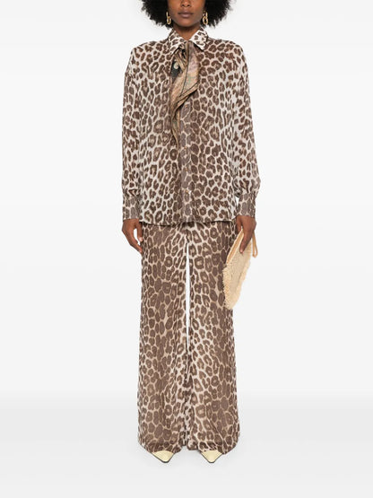 Illustration Leopard-Print Shirt