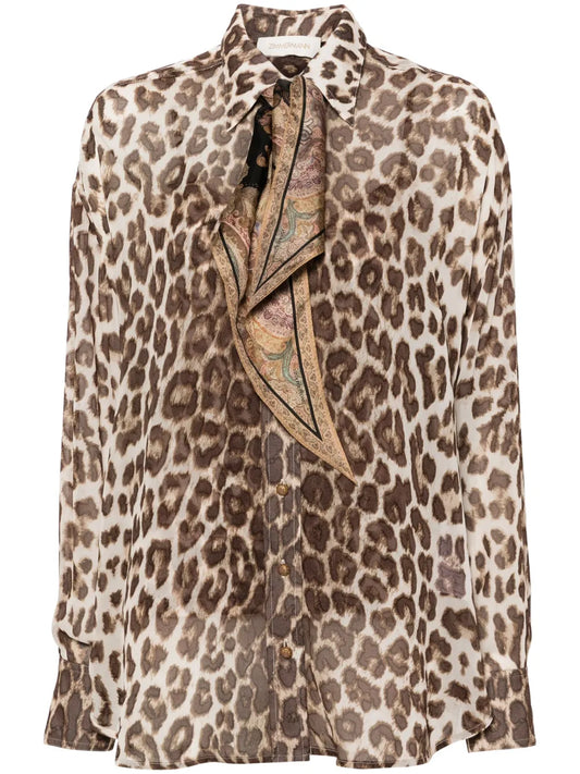 Illustration Leopard-Print Shirt