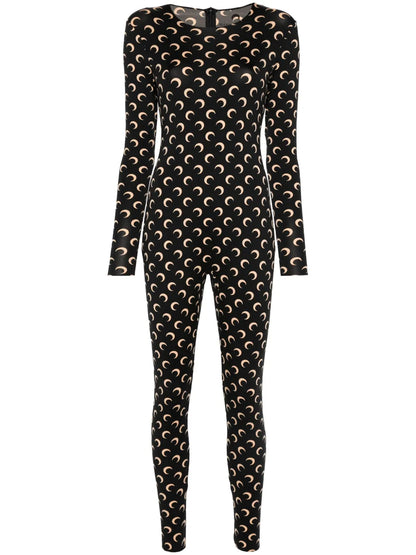 Moon-Print Jersey Catsuit