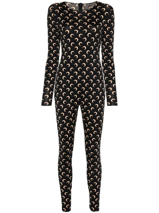 Moon-Print Jersey Catsuit