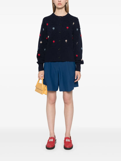 Embroidered-Motif Cardigan