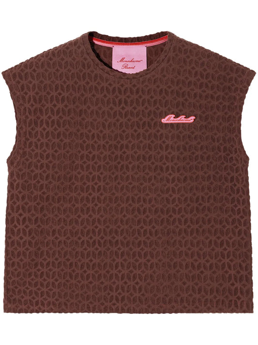 Embroidered Logo Sleeveless T-Shirt