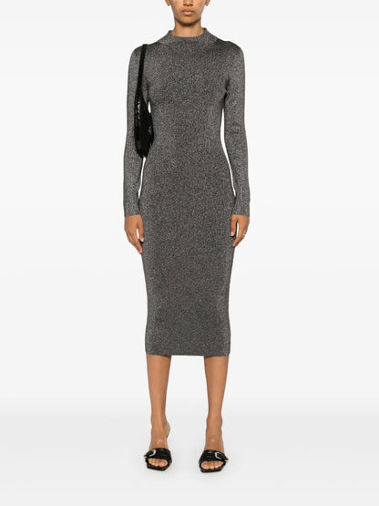Lamé Midi Dress