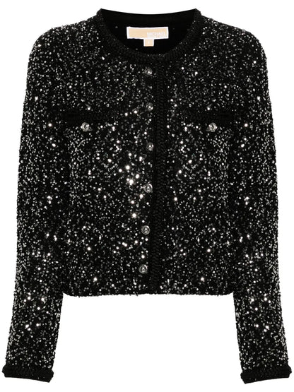 Sequin-Embellished Cardigan