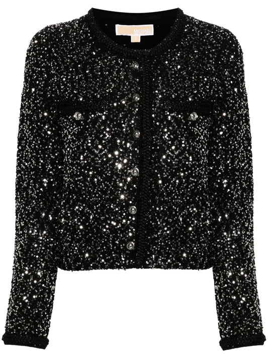 Sequin-Embellished Cardigan