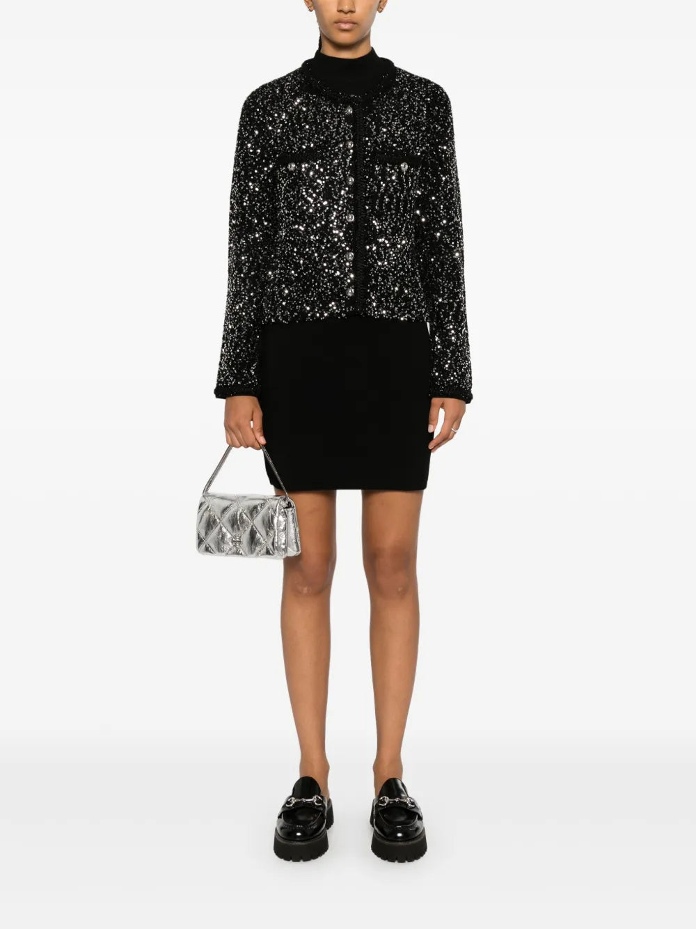 Sequin-Embellished Cardigan