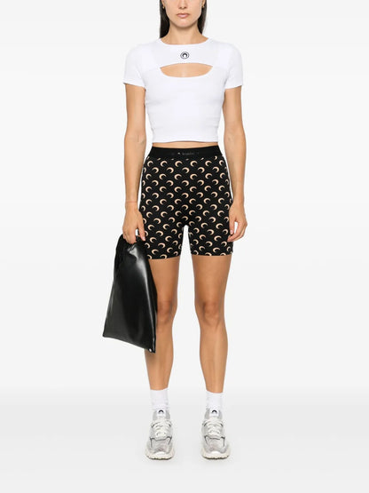 Moon-Logo Cut-Out T-Shirt