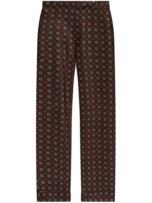 Geometric-Print Trousers