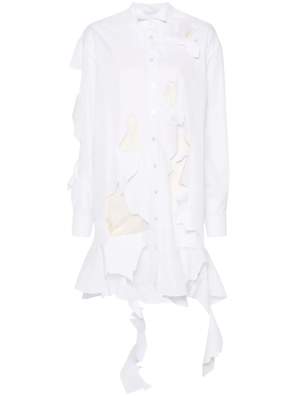 Cut Out-Detail Shirt Dress