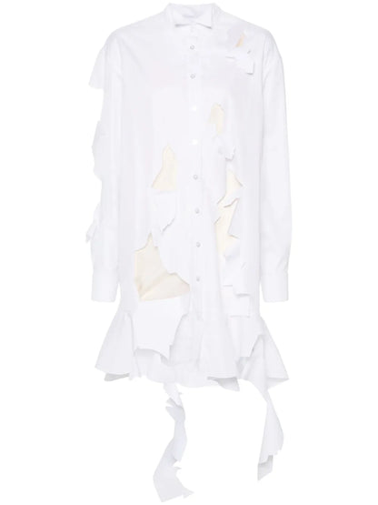 Cut Out-Detail Shirt Dress