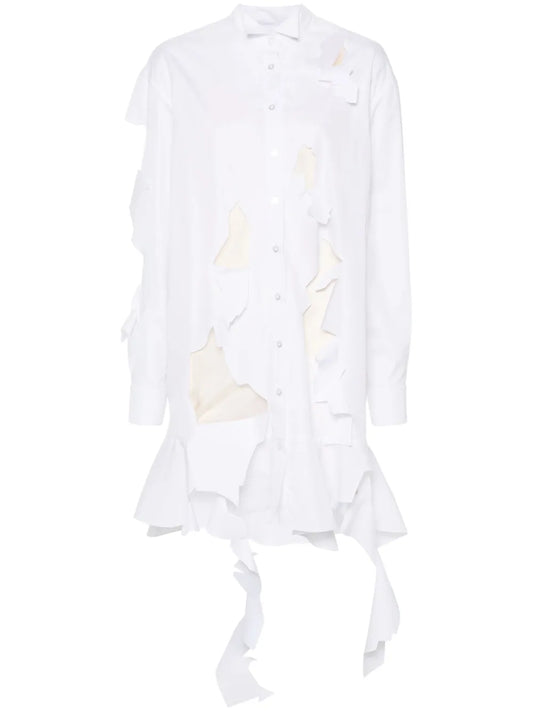 Cut Out-Detail Shirt Dress