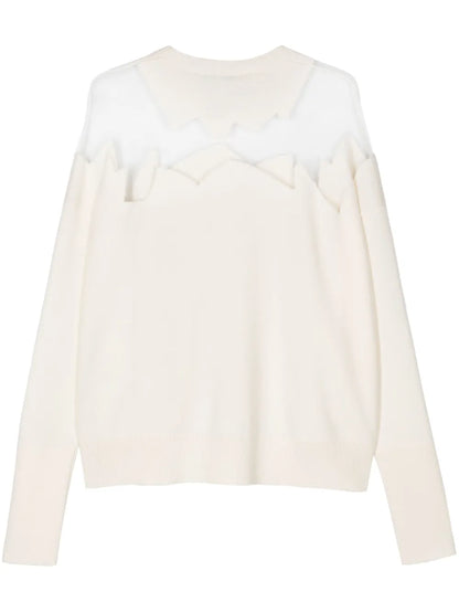 Semi-Sheer Panel Sweater