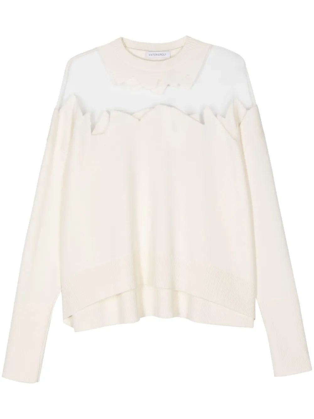 Semi-Sheer Panel Sweater