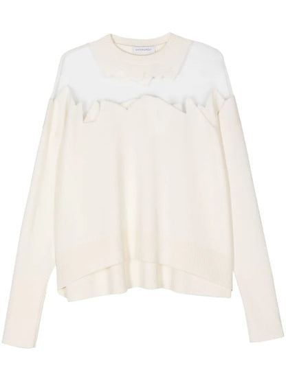 Semi-Sheer Panel Sweater