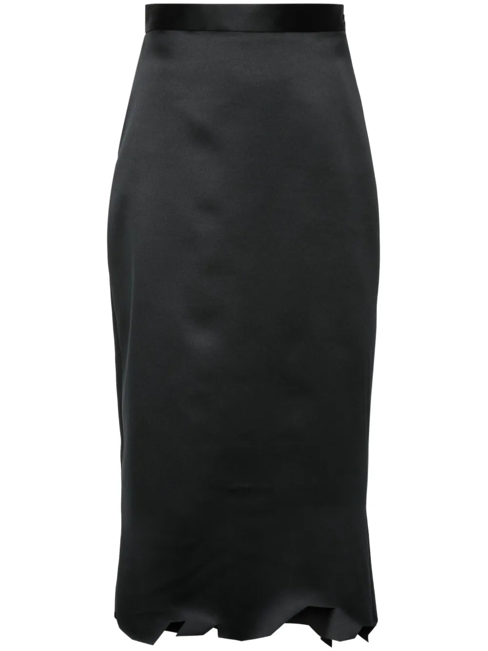 Asymmetric-Hem Midi Skirt