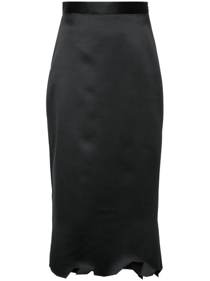 Asymmetric-Hem Midi Skirt