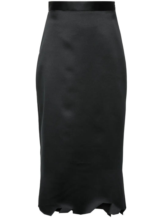 Asymmetric-Hem Midi Skirt