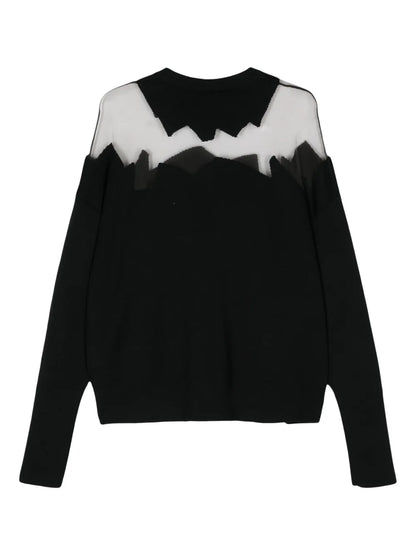 Semi-Sheer Panel Sweater