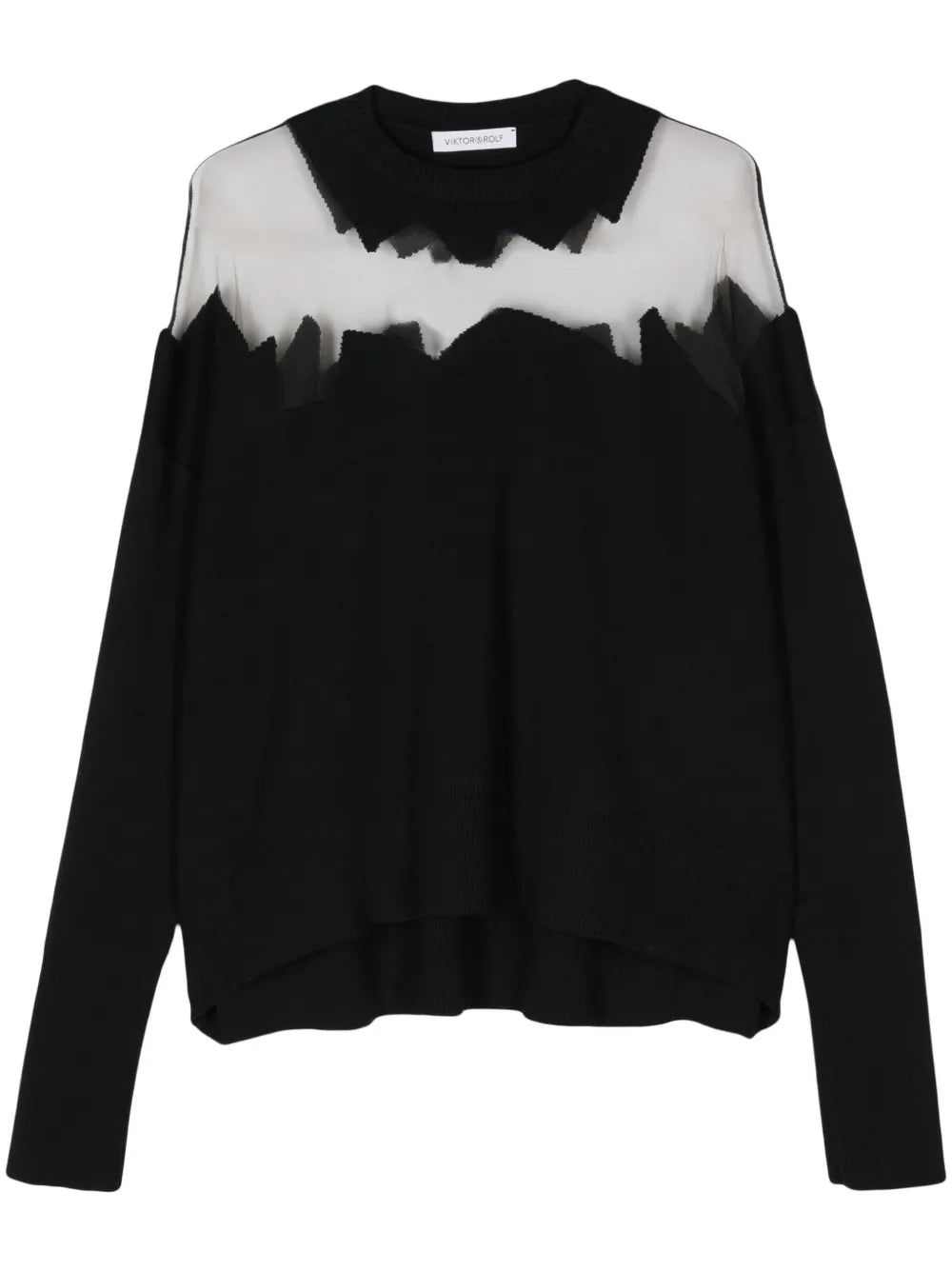 Semi-Sheer Panel Sweater
