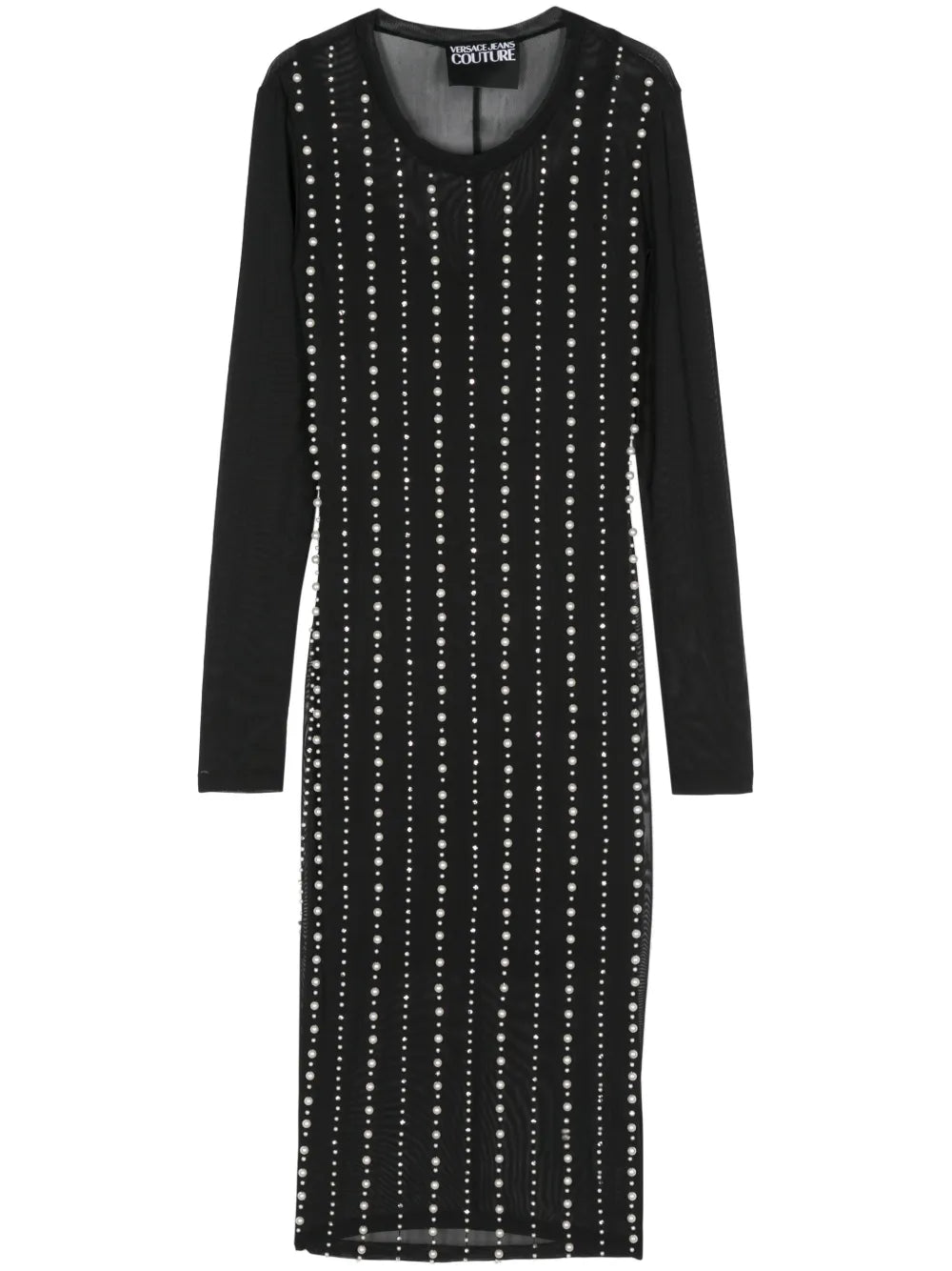 Faux-Pearl Midi Dress