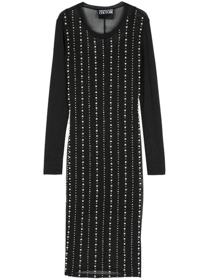 Faux-Pearl Midi Dress