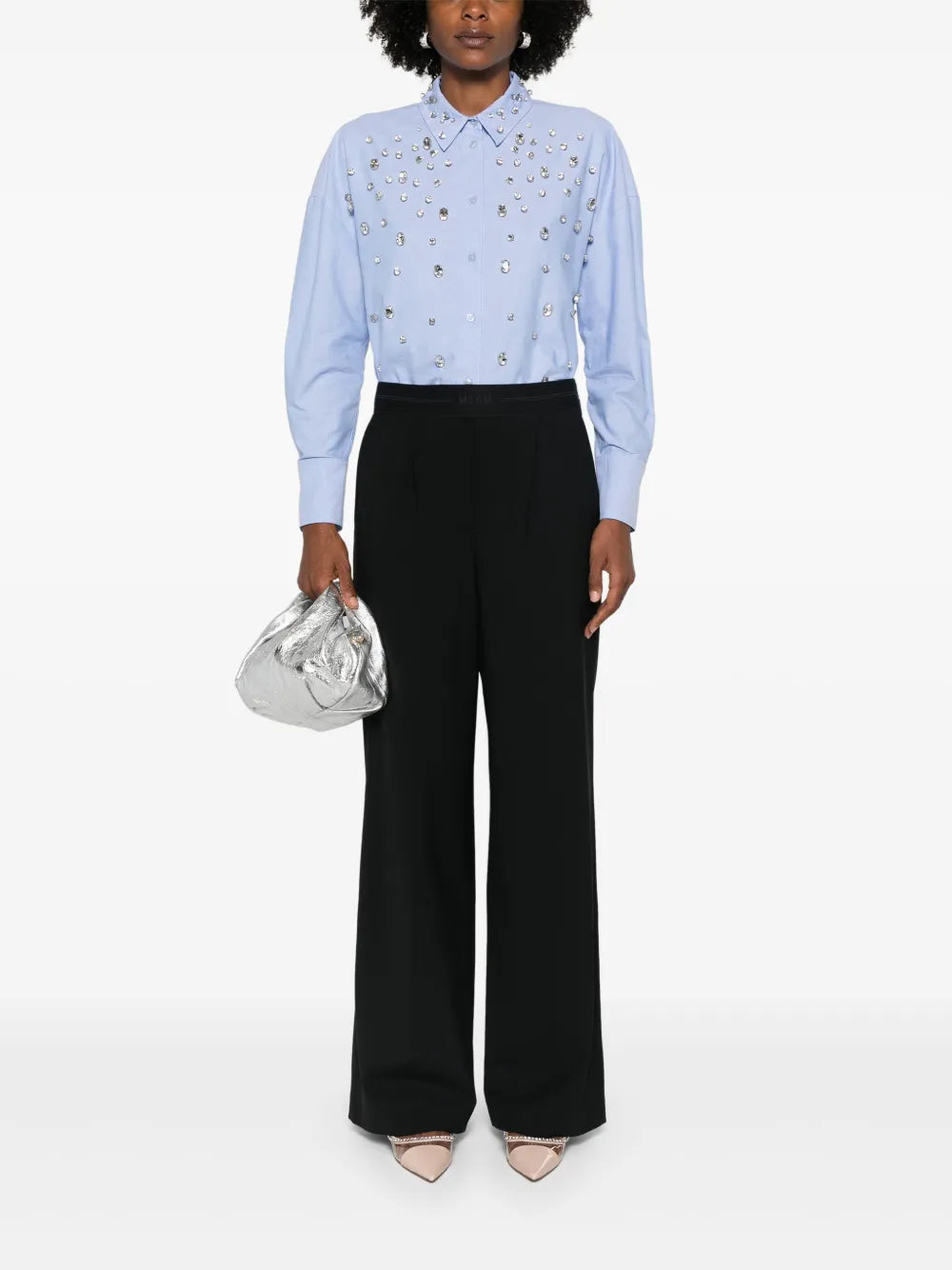 Logo-Waistband Tailored Trousers