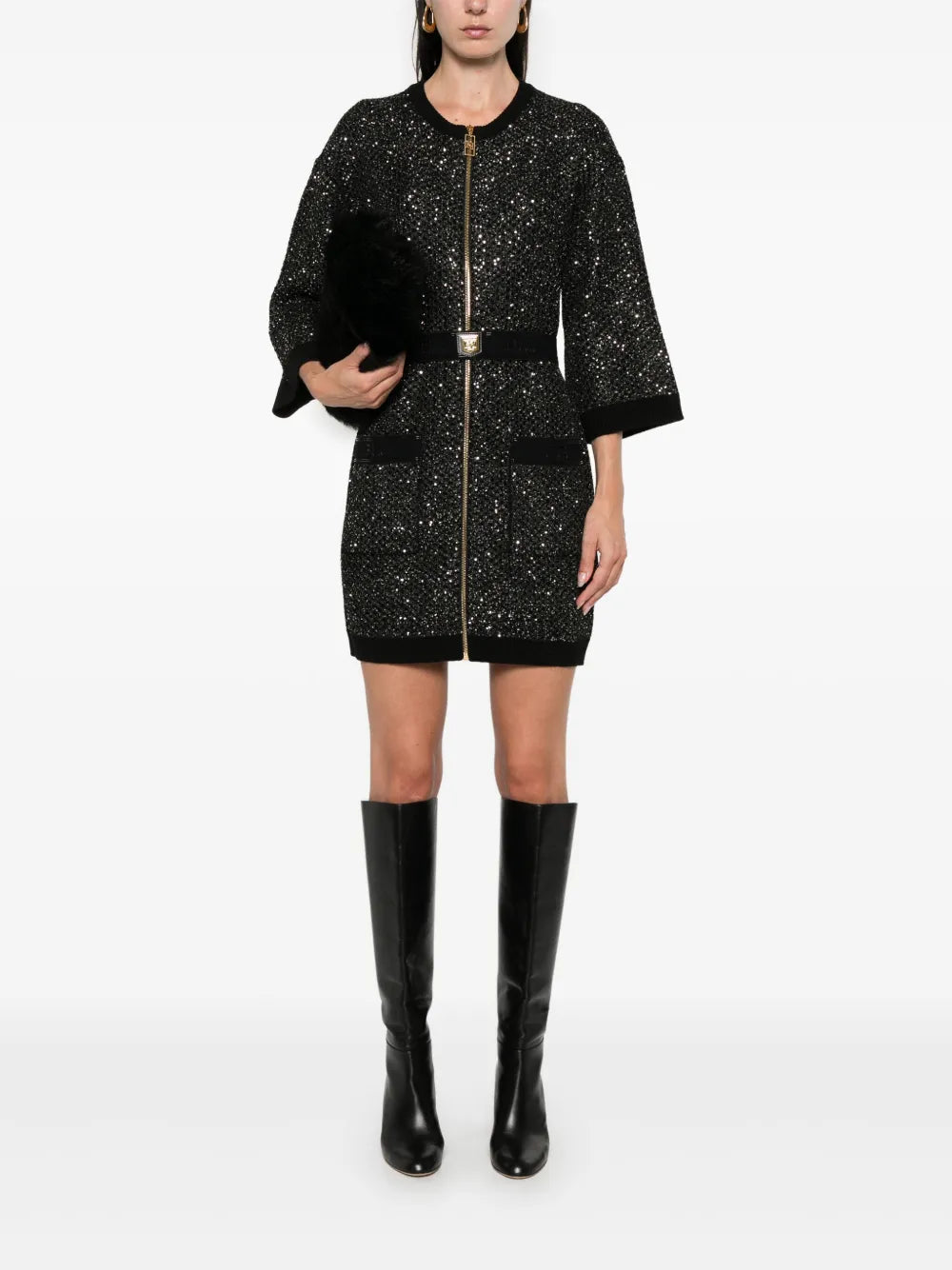 Sequin-Embellished Mini Dress
