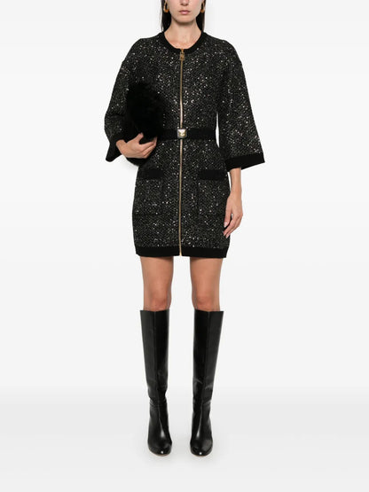 Sequin-Embellished Mini Dress