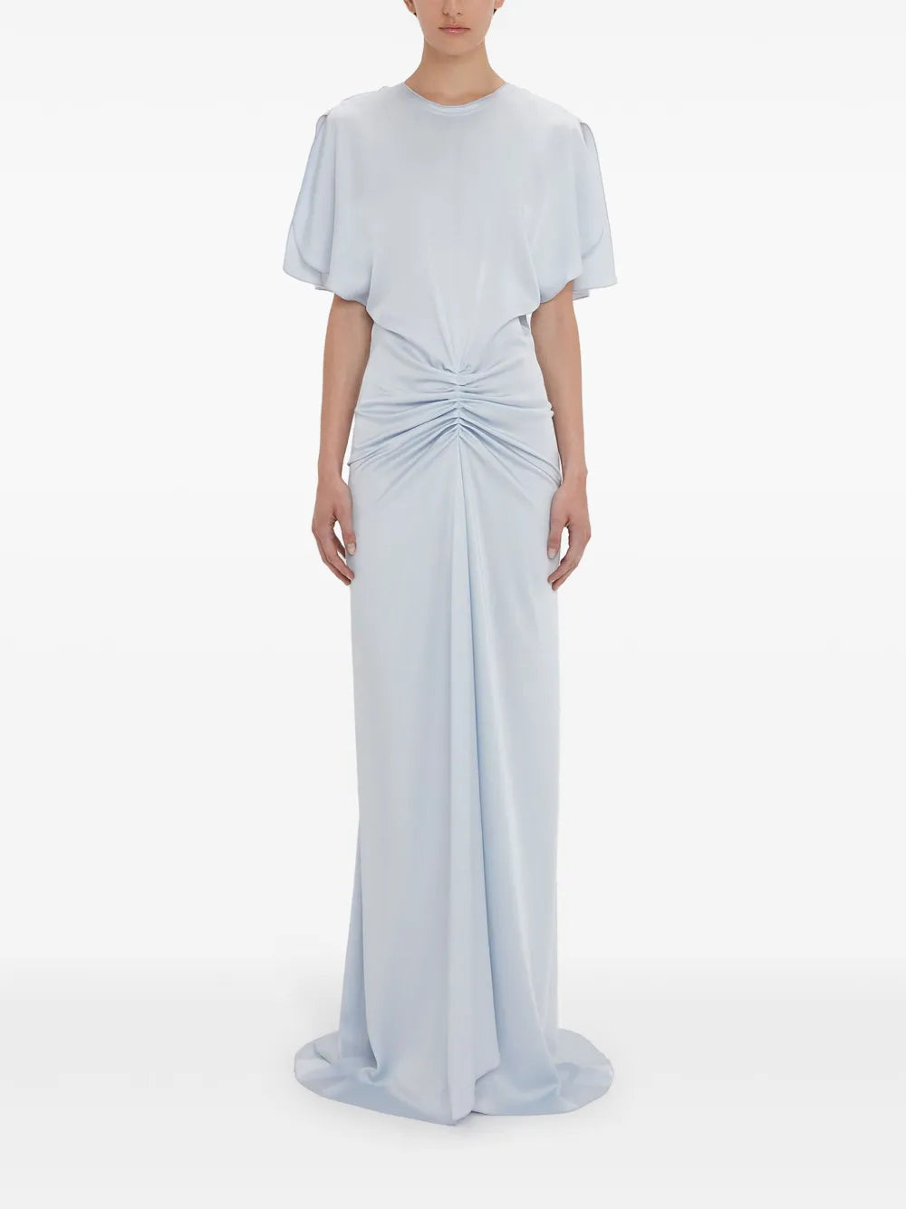 Gathered V-Back Gown