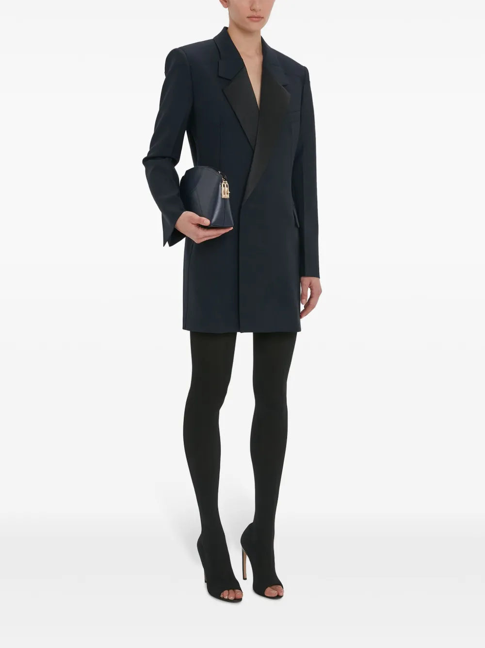Fold-Shoulder Blazer Mini Dress