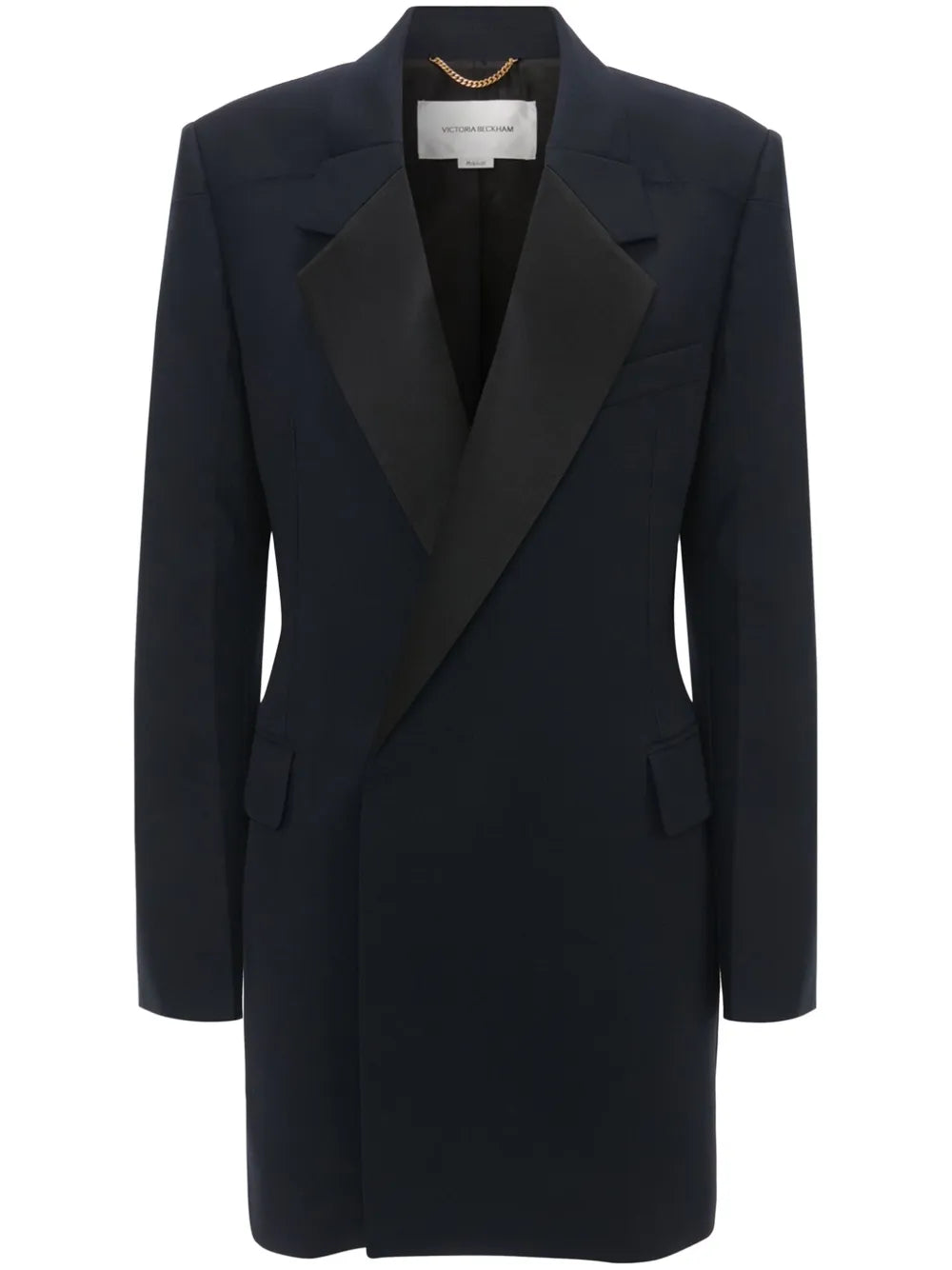 Fold-Shoulder Blazer Mini Dress