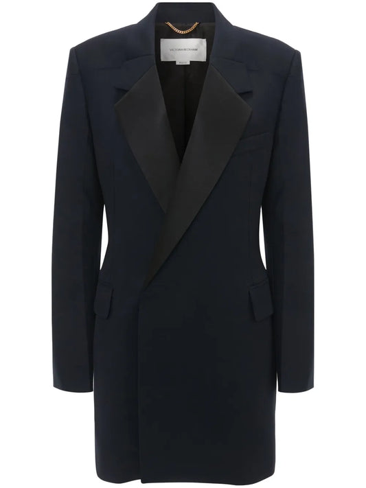 Fold-Shoulder Blazer Mini Dress