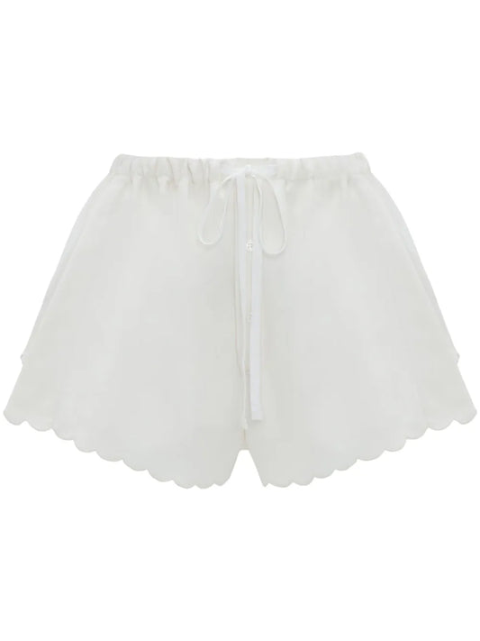 Embroidered Drawstring-Waist Shorts
