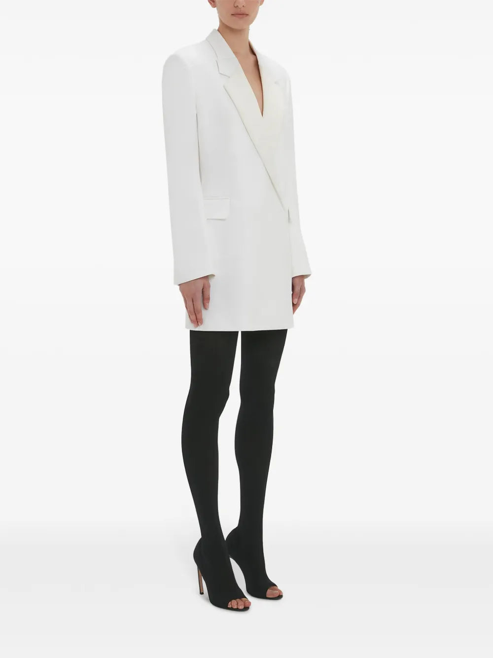 Fold-Shoulder Blazer Mini Dress