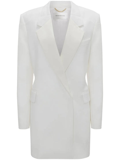 Fold-Shoulder Blazer Mini Dress