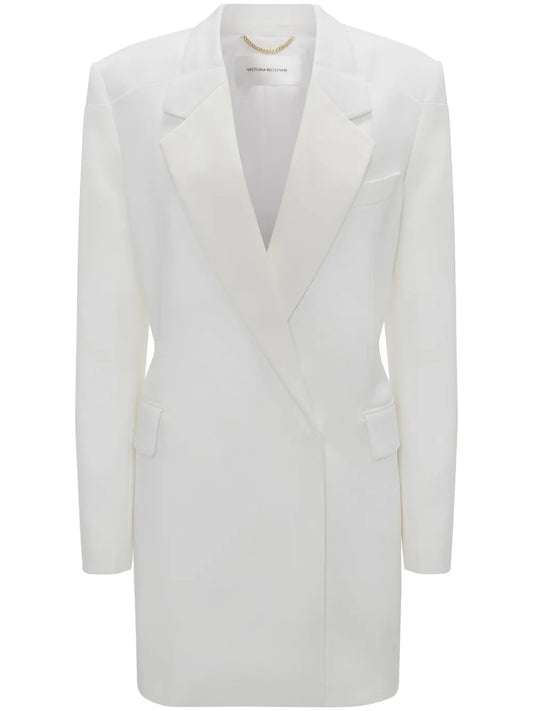 Fold-Shoulder Blazer Mini Dress
