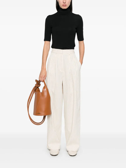 Elbow-Sleeve Roll-Neck Top