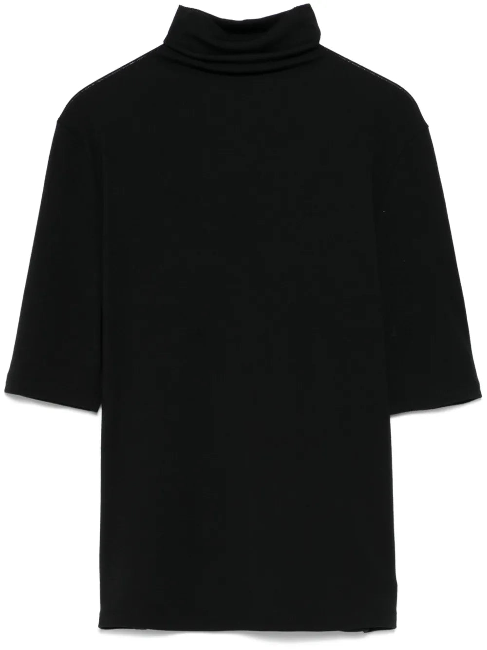 Elbow-Sleeve Roll-Neck Top