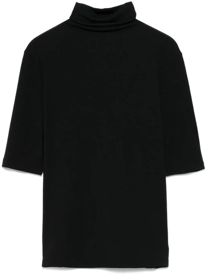 Elbow-Sleeve Roll-Neck Top